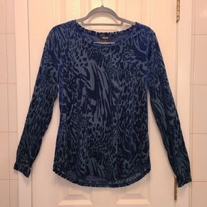 Simply Vera Vera Wang Long Sleeve Emerald Green Scoop Neck Blouse Size Small